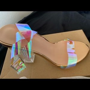 Clear translucent heels.